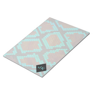 Monogram Snake Brown och Teal Print Anteckningsblock