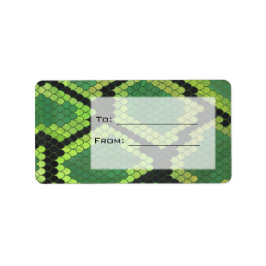 Monogram Snake Grönt och Black Adressetikett