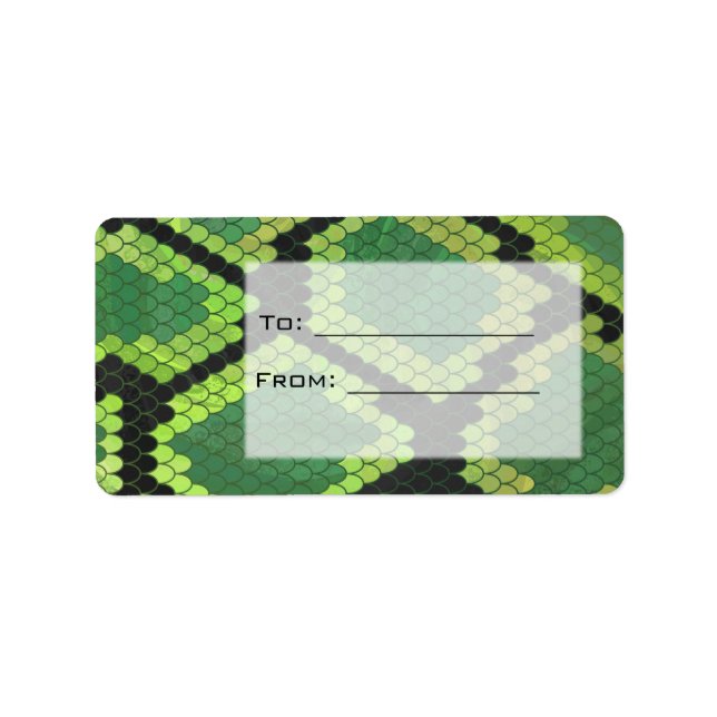 Monogram Snake Grönt och Black Adressetikett (Framsidan)