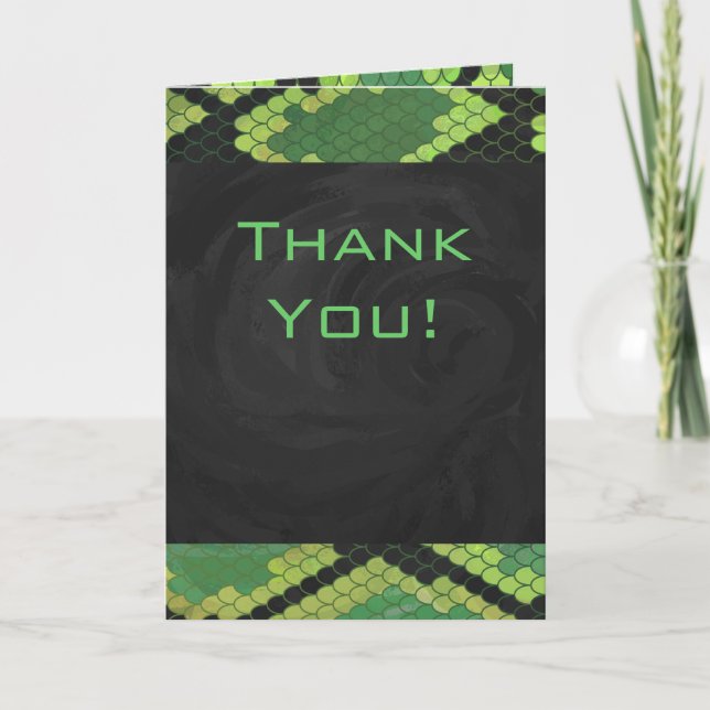 Monogram Snake Grönt och Black Kort (Framsida)