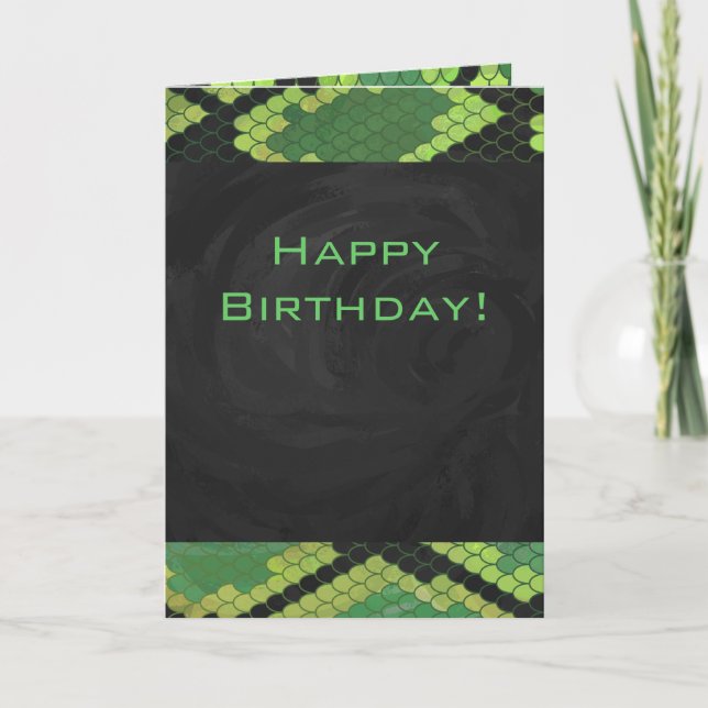 Monogram Snake Grönt och Black Kort (Framsida)