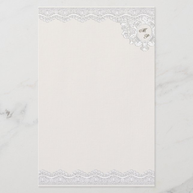 Monogram Snöre (anpassade) Brevpapper (Framsida)