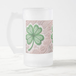 Monogram snöre grönt Shrock St patrick's day Frostat Ölglas