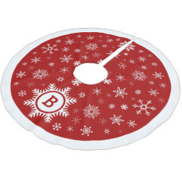 Monogram Snowflake Julgran Skirt röd/vit Julgransmatta Borstad Polyester