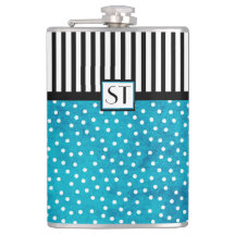 Monogram Snyggt Blue Polka Dot Black Rand