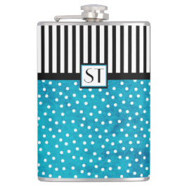 Monogram Snyggt Blue Polka Dot Black Rand Fickplunta