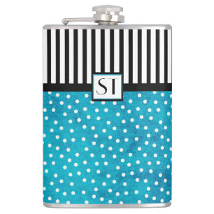 Monogram Snyggt Blue Polka Dot Black Rand Fickplunta