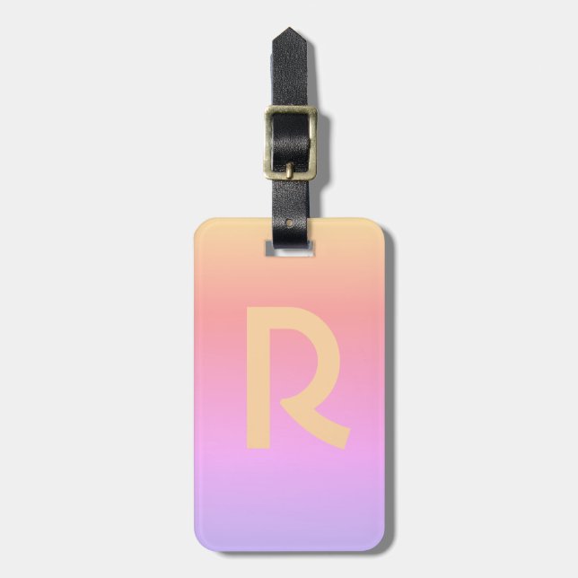 Monogram - Snyggt för modern Rosa i Brev Bagagebricka (Vertikal Framsida)