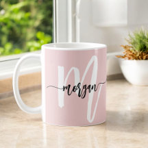 Monogram Snyggt Modern Cute  Rosa