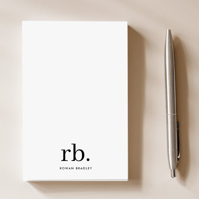 Monogram Snyggt Modern Minimalist-Trendig Post-it Block (Skapare uppladdad)