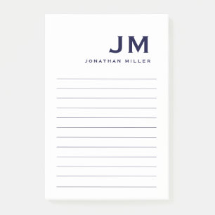 Monogram Snyggt Modern minimalistisk lutning Post-it Block