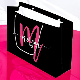 Monogram Snyggt Modern Shock rosa Black