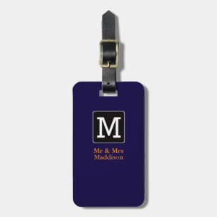 Monogram/snyggt Mr&Mrs. flygplansresa Bagagebricka