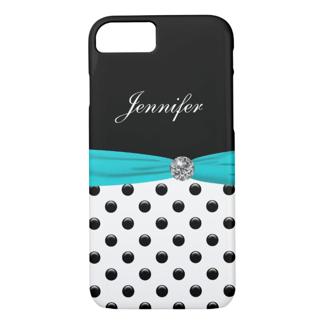 Monogram Snyggt Polka Dot Turcos Case-Mate iPhone Skal (Baksida)