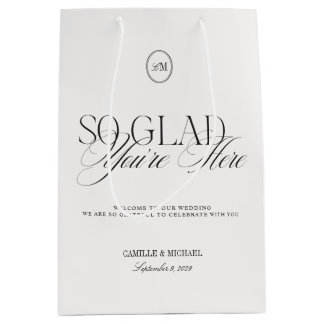 Monogram So Glad You're Here Wedding Welcome