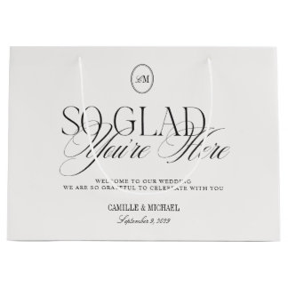 Monogram So Glad You're Here Wedding Welcome Large