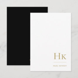 Monogram Social Notecard Professionell Black Guld Anteckningskort
