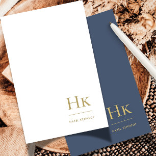Monogram Social Notecard Professionell flottan Gul Anteckningskort