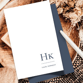 Monogram Social Notecard Professionell Navy White Anteckningskort