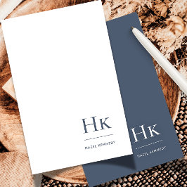 Monogram Social Notecard Professionell Navy White Anteckningskort