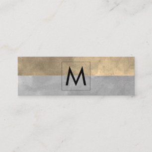 Monogram sofistikerade Sepia Grått Färg-block Mini Visitkort