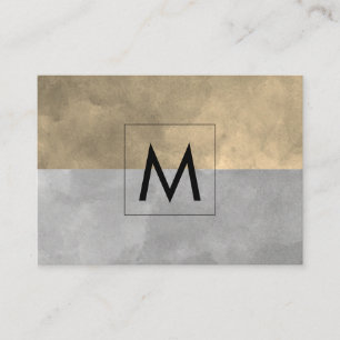 Monogram sofistikerade Sepia Grått Färg-block Visitkort