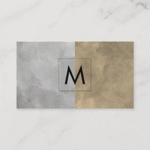 Monogram sofistikerade Sepia Grått Färg-block Visitkort