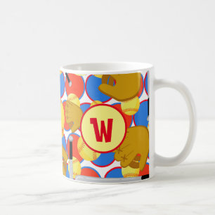 Monogram Softball Kaffemugg