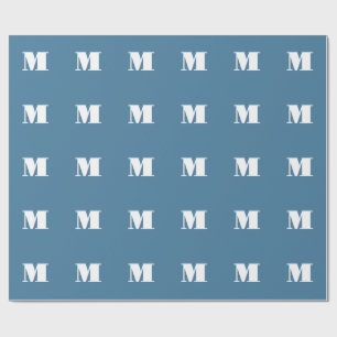 Monogram solid blå pastell minimalistisk professio presentpapper