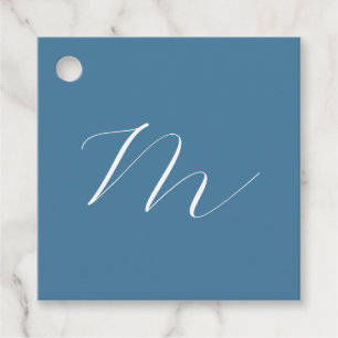 Monogram Solid Blue Pastel Minimalist-Professionel Gåvor Etiketter