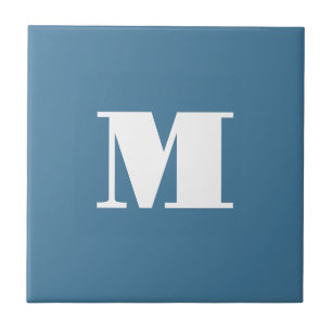 Monogram Solid Blue Pastel Minimalist-Professionel Kakelplatta
