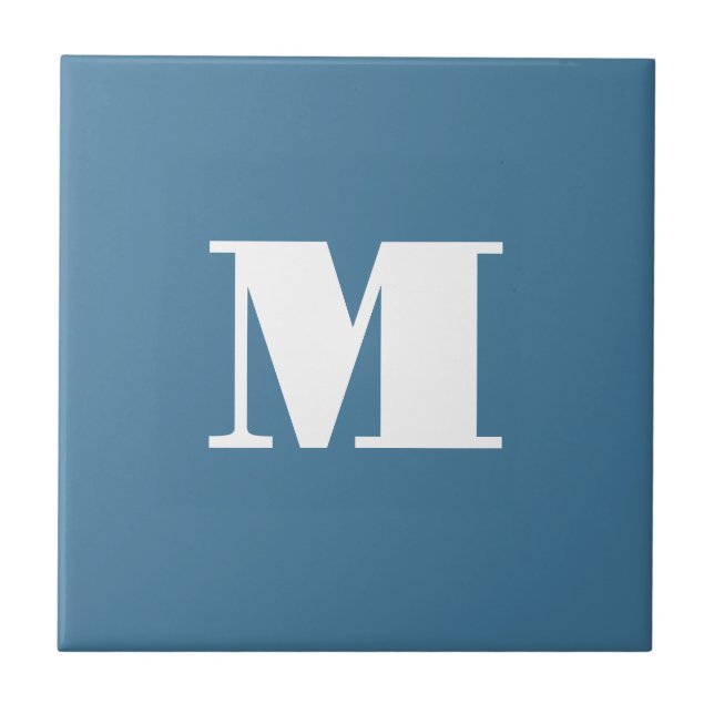 Monogram Solid Blue Pastel Minimalist-Professionel Kakelplatta (Framsidan)