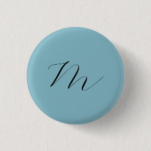Monogram Solid Blue Pastel Minimalist-Professionel Knapp