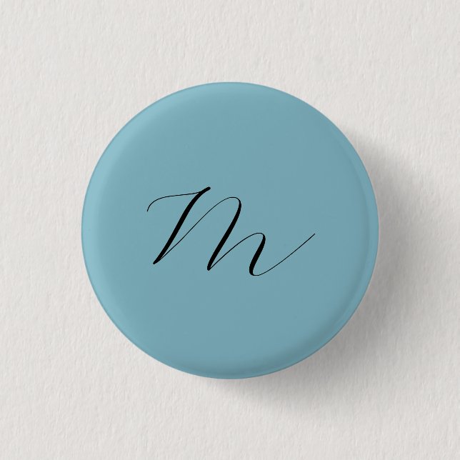 Monogram Solid Blue Pastel Minimalist-Professionel Knapp (Framsida)