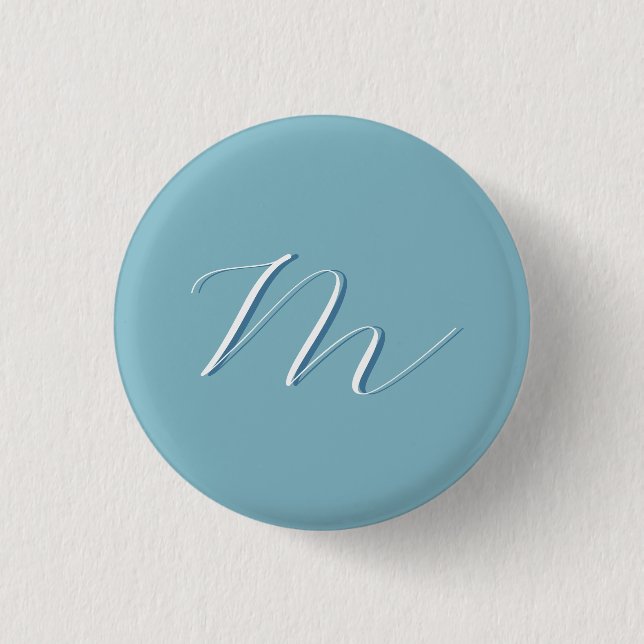Monogram Solid Blue Pastel Minimalist-Professionel Knapp (Framsida)