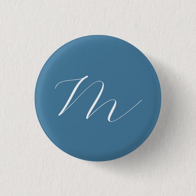 Monogram Solid Blue Pastel Minimalist-Professionel Knapp (Framsida)