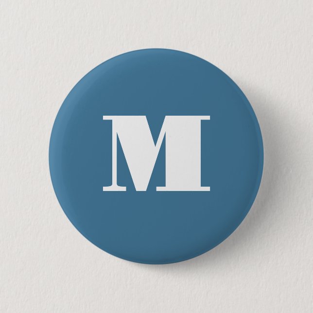 Monogram Solid Blue Pastel Minimalist-Professionel Knapp (Framsida)