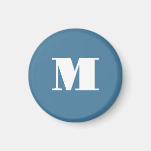 Monogram Solid Blue Pastel Minimalist-Professionel Magnet