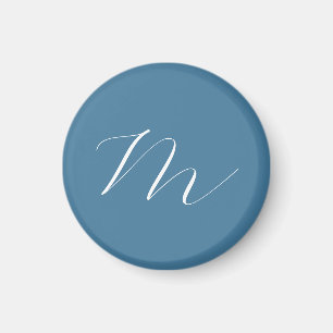 Monogram Solid Blue Pastel Minimalist-Professionel Magnet