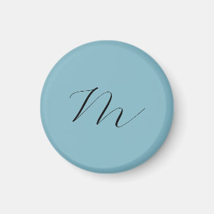 Monogram Solid Blue Pastel Minimalist-Professionel Magnet