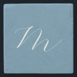Monogram Solid Blue Pastel Minimalist-Professionel Stenunderlägg<br><div class="desc">Extremt estetisk,  enkel och professionell design i pastel färg.</div>