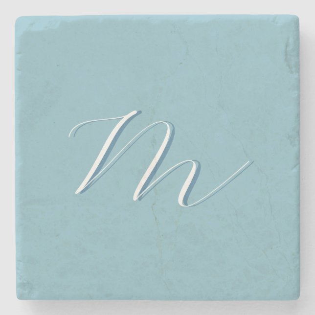 Monogram Solid Blue Pastel Minimalist-Professionel Stenunderlägg (Framsidan)