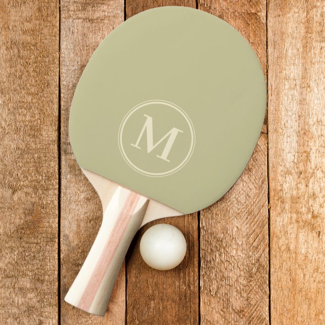 Monogram Solid Damm Stoftgrön Färg Pingisracket (Skapare uppladdad)
