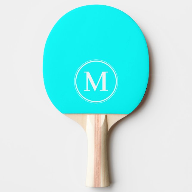 Monogram Solid Electric Retro Cyan Färg  Pingisracket (Framsidan)