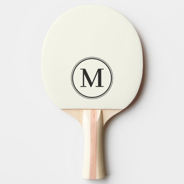 Monogram solid elfenben och varmt svart färg  pingisracket (Framsidan)