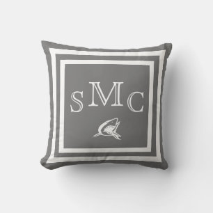 MONOGRAM Solid Grått Shark med slätt kudde