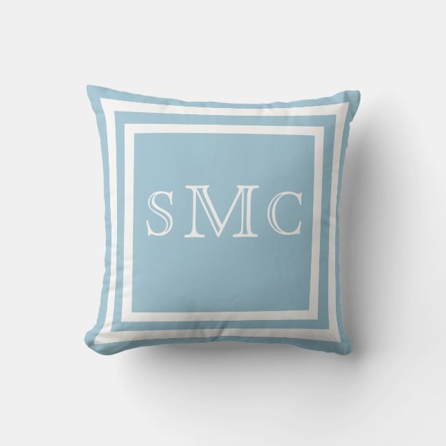 MONOGRAM Solid Light blue blank, vanlig kudde (Framsida)