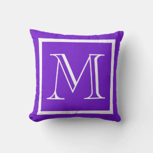 MONOGRAM Solid Lila Bright Grape med fast yttre dö Kudde