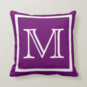 MONOGRAM Solid Lila Grape med slätt kudde