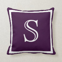 MONOGRAM Solid Lila Mjuk Mörk Graph med slätt kudd